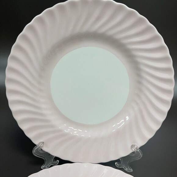 Minton Dinner Plates Swirl Edge Pink White 10 5/8" Lot of 2 - Picture 2 of 11